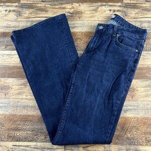 Tallwater Womens Jeans Kat Flare Dark Wash Pitch Indigo Mid Rise Size 12